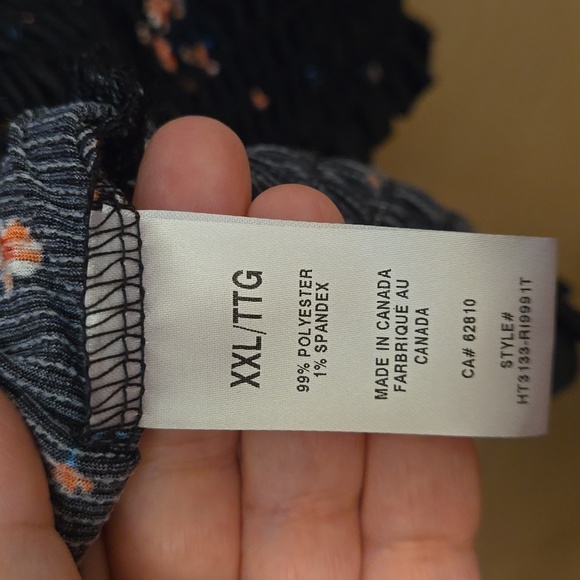 NWT RIPE microfloral blouse with ribbon tie at the back. Women's XXL - Picture 9 of 10